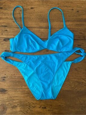 Like New MC2 Saint Barth Women's Blue Two-Piece Bikini Swim Set